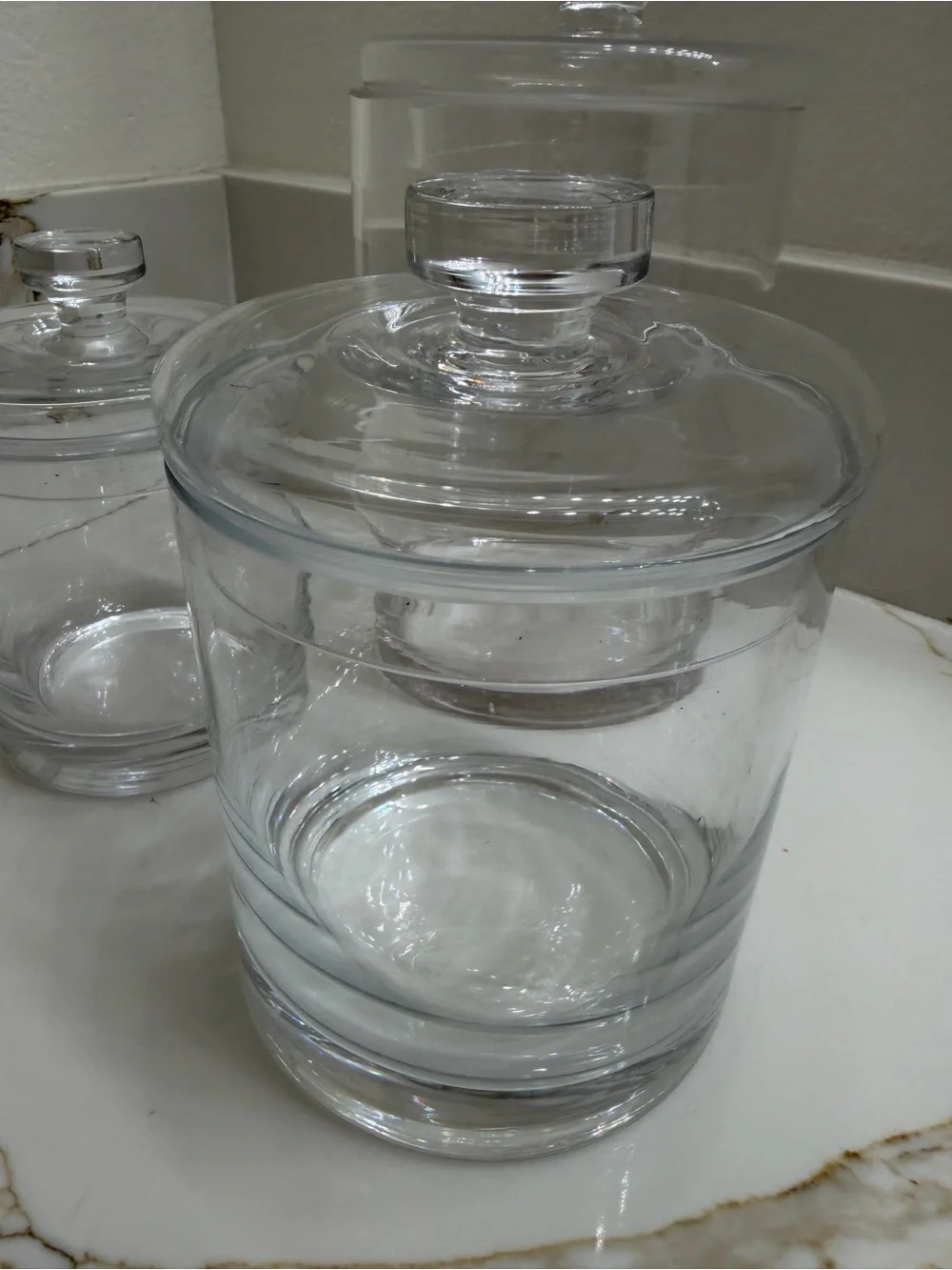Crate & Barrel Glass Canister Set